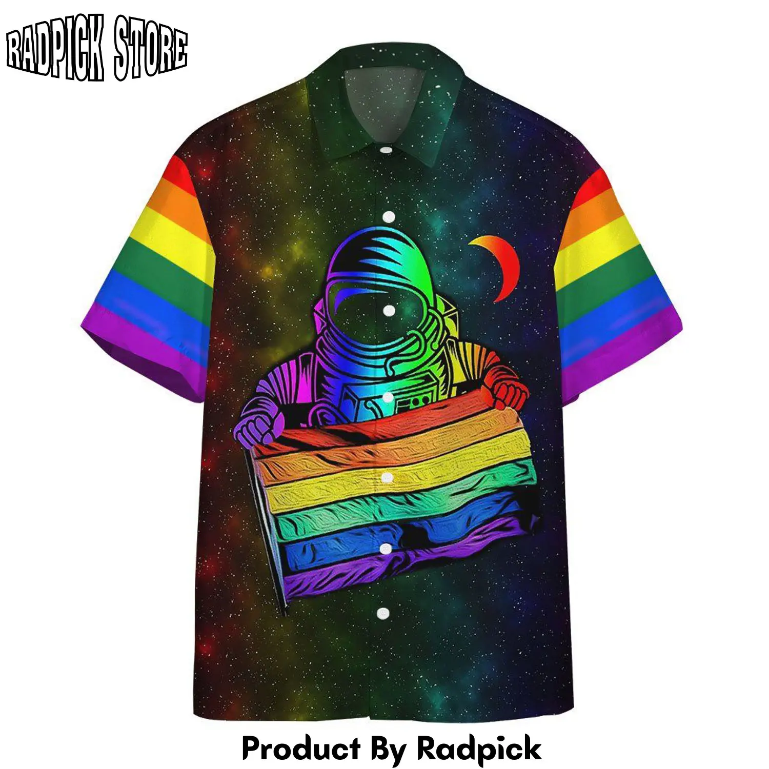 Radpick 3d gay pride astronaut custom hawaii shirt rp292783